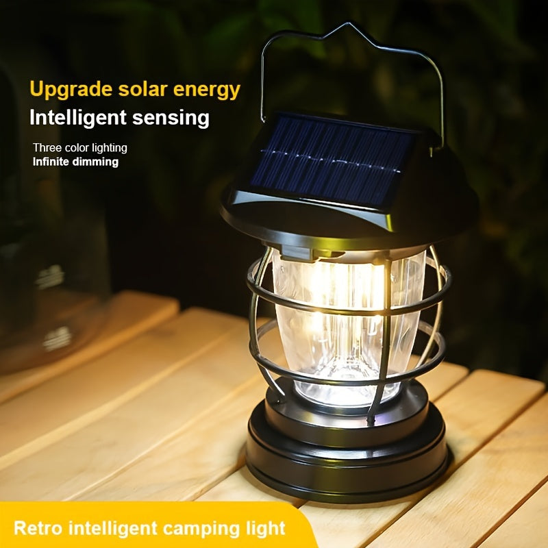 Black Solar Powered LED Camping Light-1