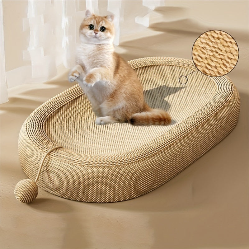 Ivory Cat Scratching Board And Bed Combo-1