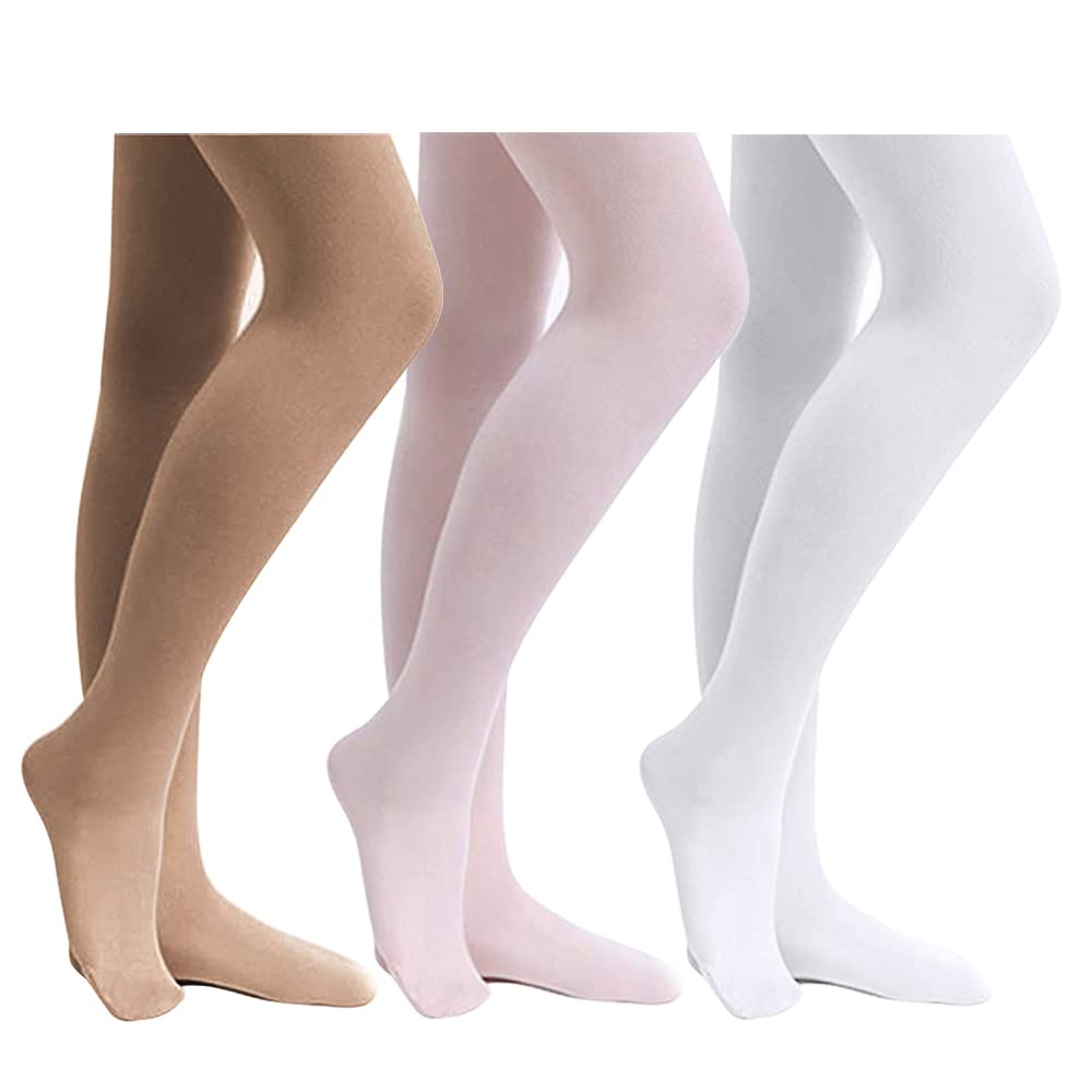 Stelle Girls' Footed Ballet Tights for Dance Class Toddler Kids 2T-15Y Jansha Store