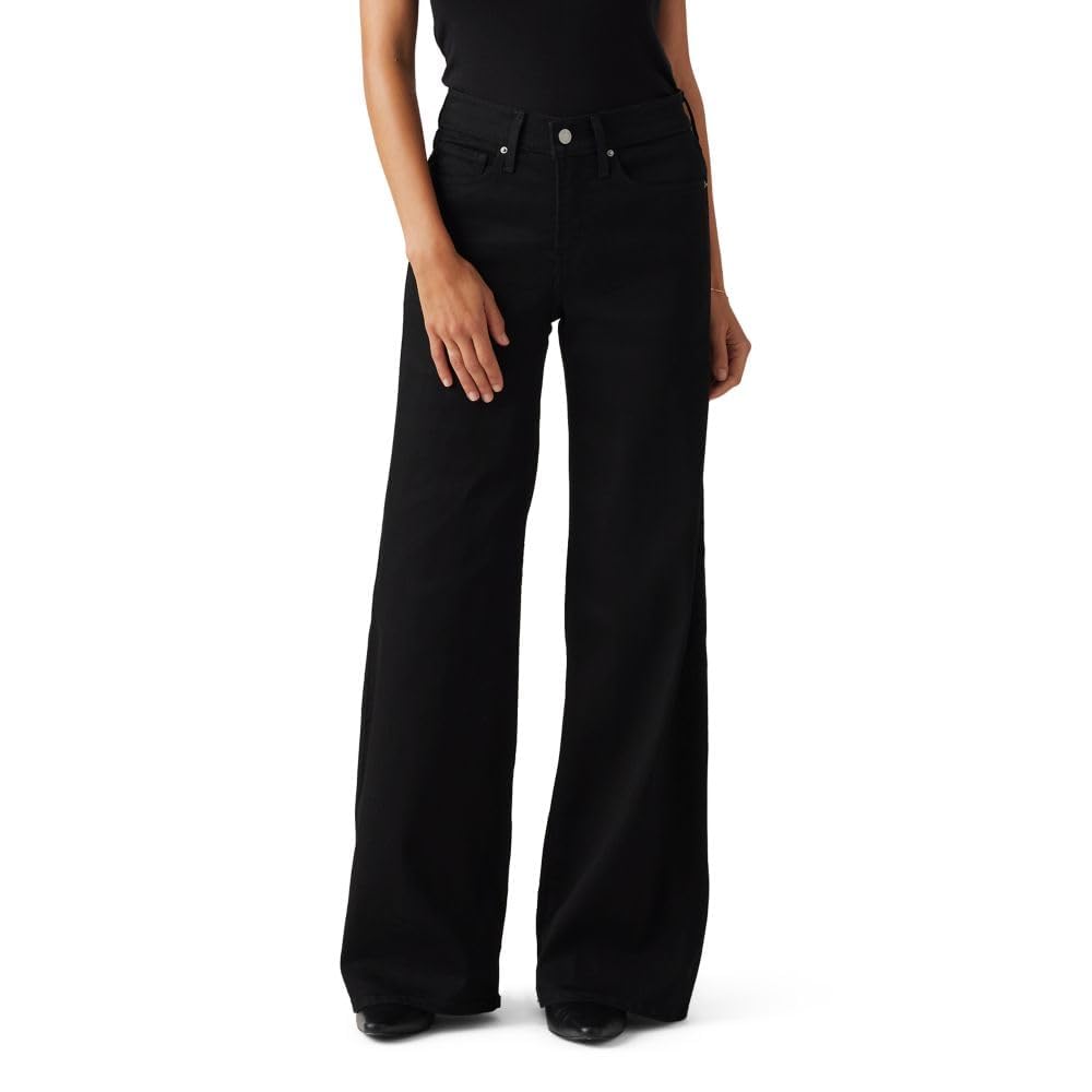 Back view of the shaping wide-leg jeans showing rear pockets and shaping seam details