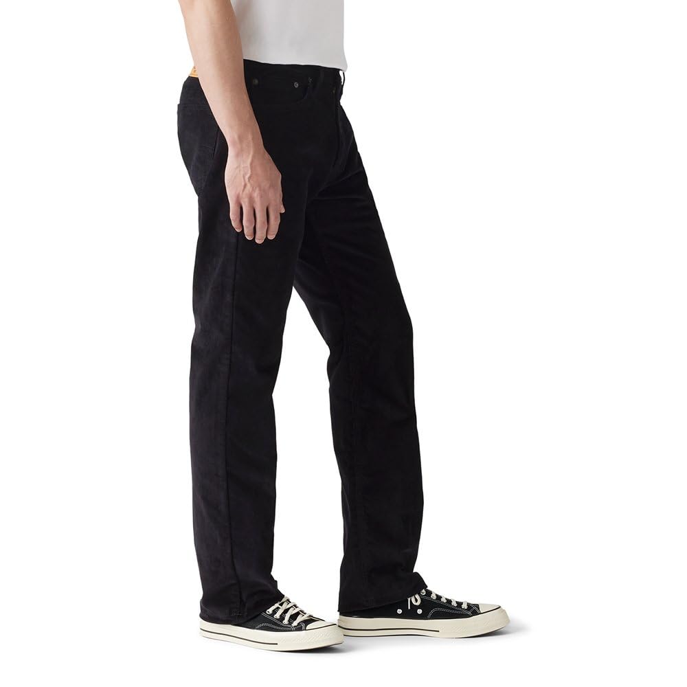 Men's 505 regular fit jeans shown from the hem up, straight leg opening