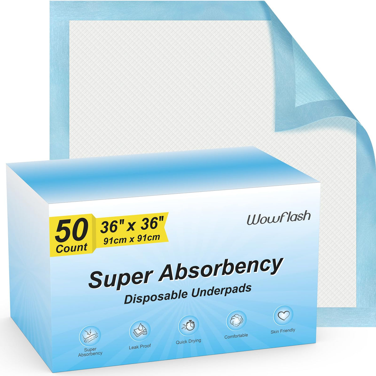 50 Count 30” x 36” Super Absorbency Disposable Underpads - Jansha Store