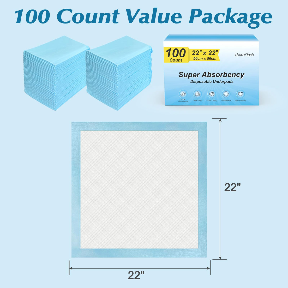 50 Count 30” x 36” Super Absorbency Disposable Underpads - Jansha Store