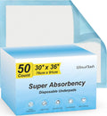 50 Count 30” x 36” Super Absorbency Disposable Underpads - Jansha Store