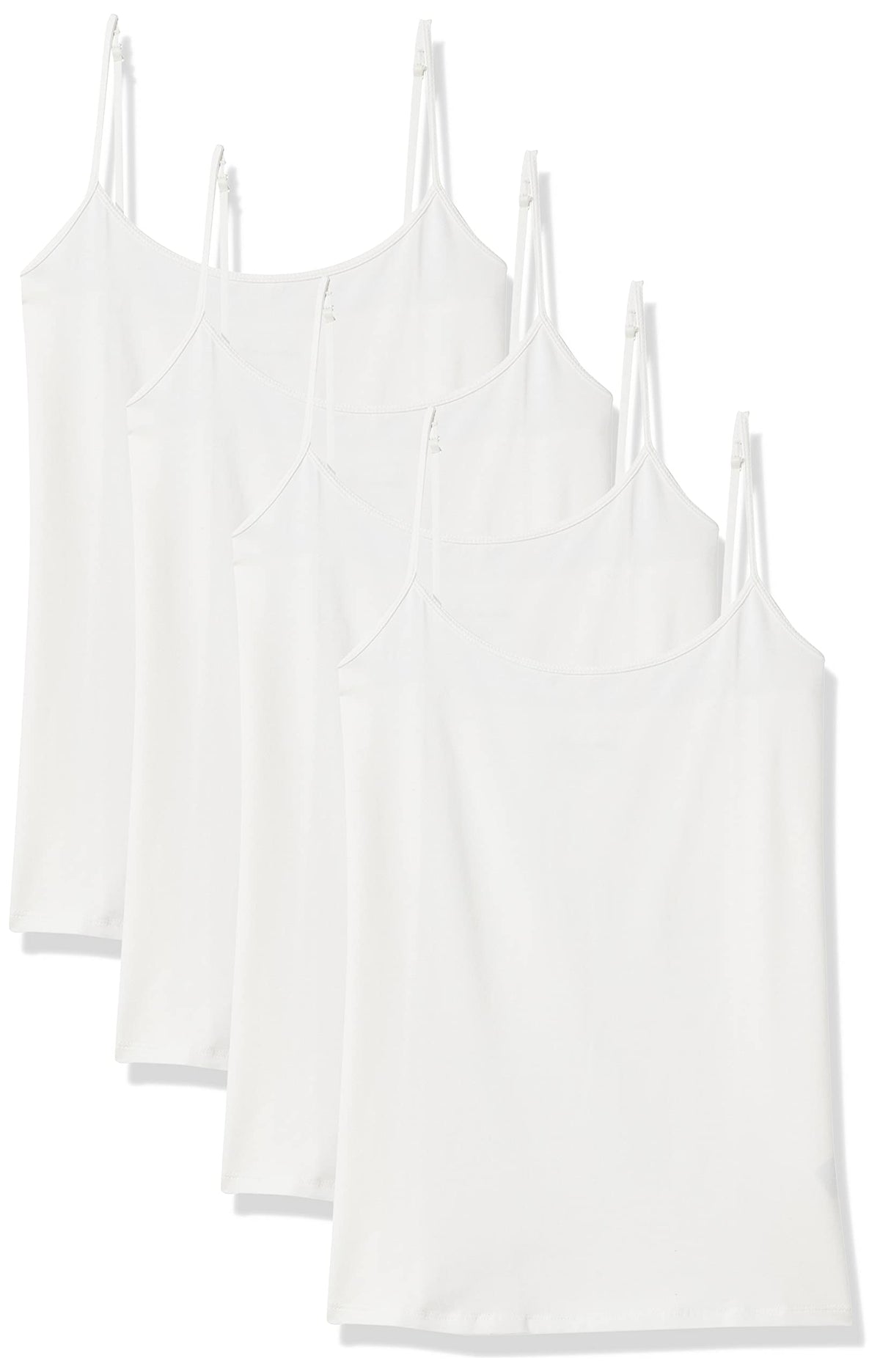 Women's slim-fit camisole styled under a sheer top for layering