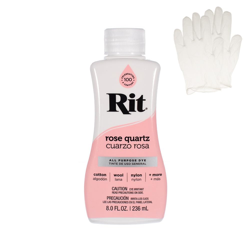 Rit Dye – Liquid Fabric Dye for Crafting, Clothing, and Décor – 8 oz. Bottle – Cherry Red (Gloves Included) Jansha Store