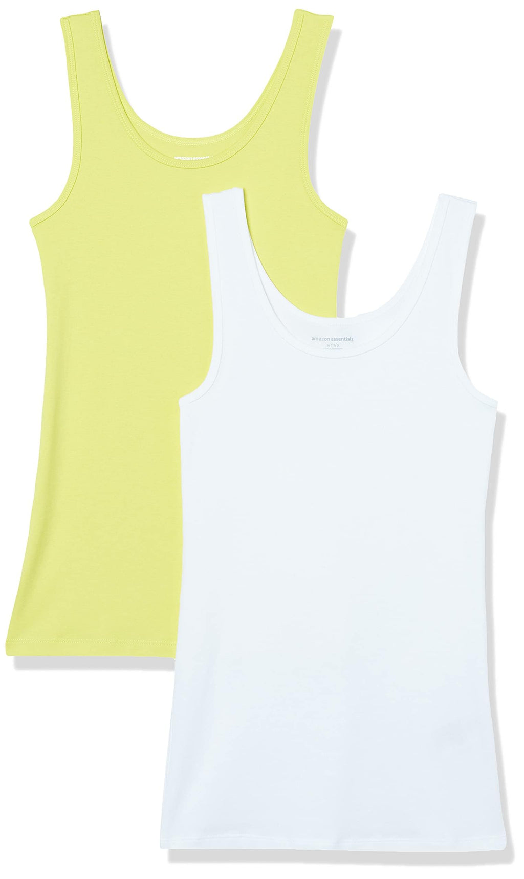 Amazon Essentials Women's Slim-Fit Ribbed Scoop Neck Tank Tops, Pack of 2 Jansha Store