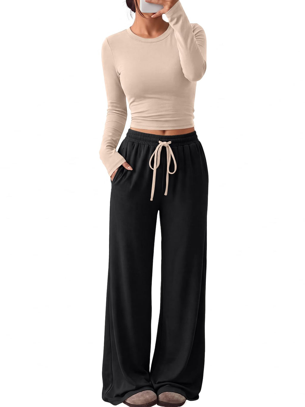 Lounge set bottoms shown from the back with waistband