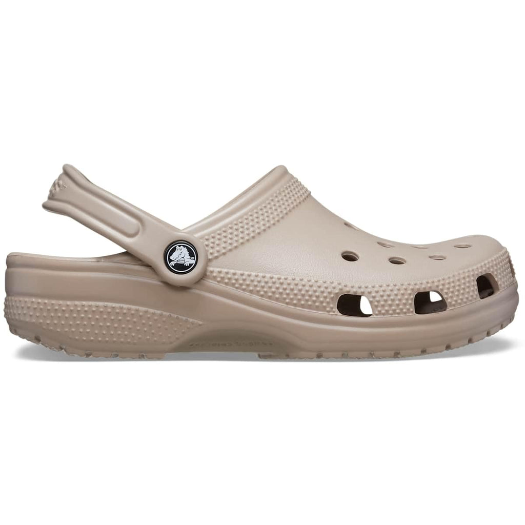 Classic clog angled to display the toe ventilation holes and rounded front