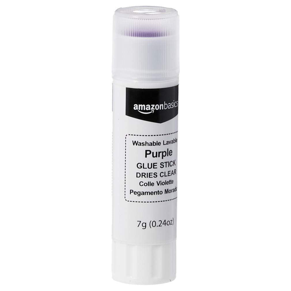 Amazon Basics Purple Washable School Glue Sticks for Classroom Supplies and Crafting, Dries Clear, 0.24-oz Stick, 30-Pack Jansha Store