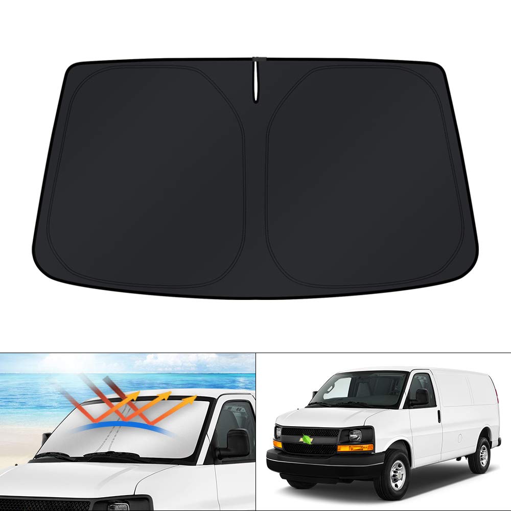KUST Windshield Sun Shade for 2017-2026 Tesla Model Y/Model 3 Sunshade Accessories (Fit 2025-2026 Model Y Juniper / 2024 Model 3 Highland) Upgraded Foldable Sunshade, Blocks UV Rays Keep Car Cool Jansha Store
