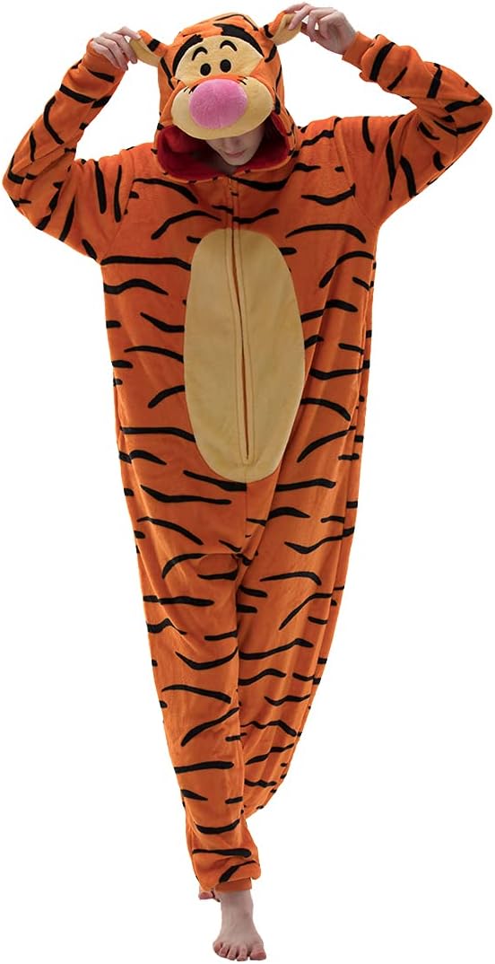 COSUSKET Snug Fit Unisex Adult Onesie Pajamas, Flannel Cosplay Animal One Piece Halloween Costume Sleepwear Homewear Jansha Store
