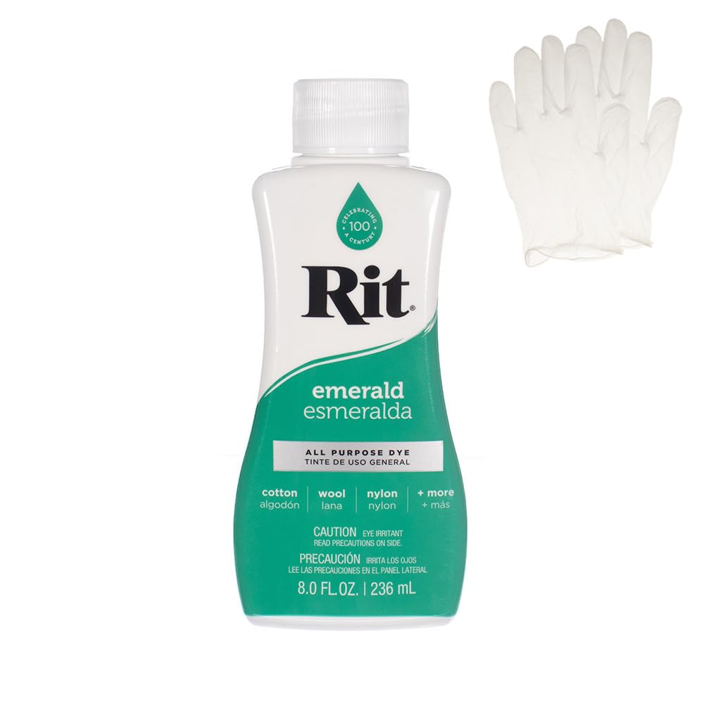 Rit Dye – Liquid Fabric Dye for Crafting, Clothing, and Décor – 8 oz. Bottle – Cherry Red (Gloves Included) Jansha Store