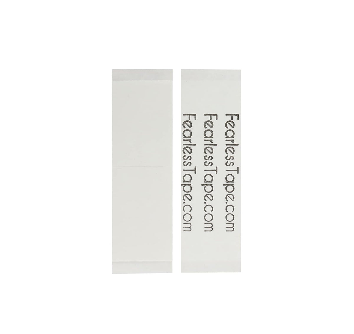 Fashion tape strip holding a loose shirt hem flat against the body