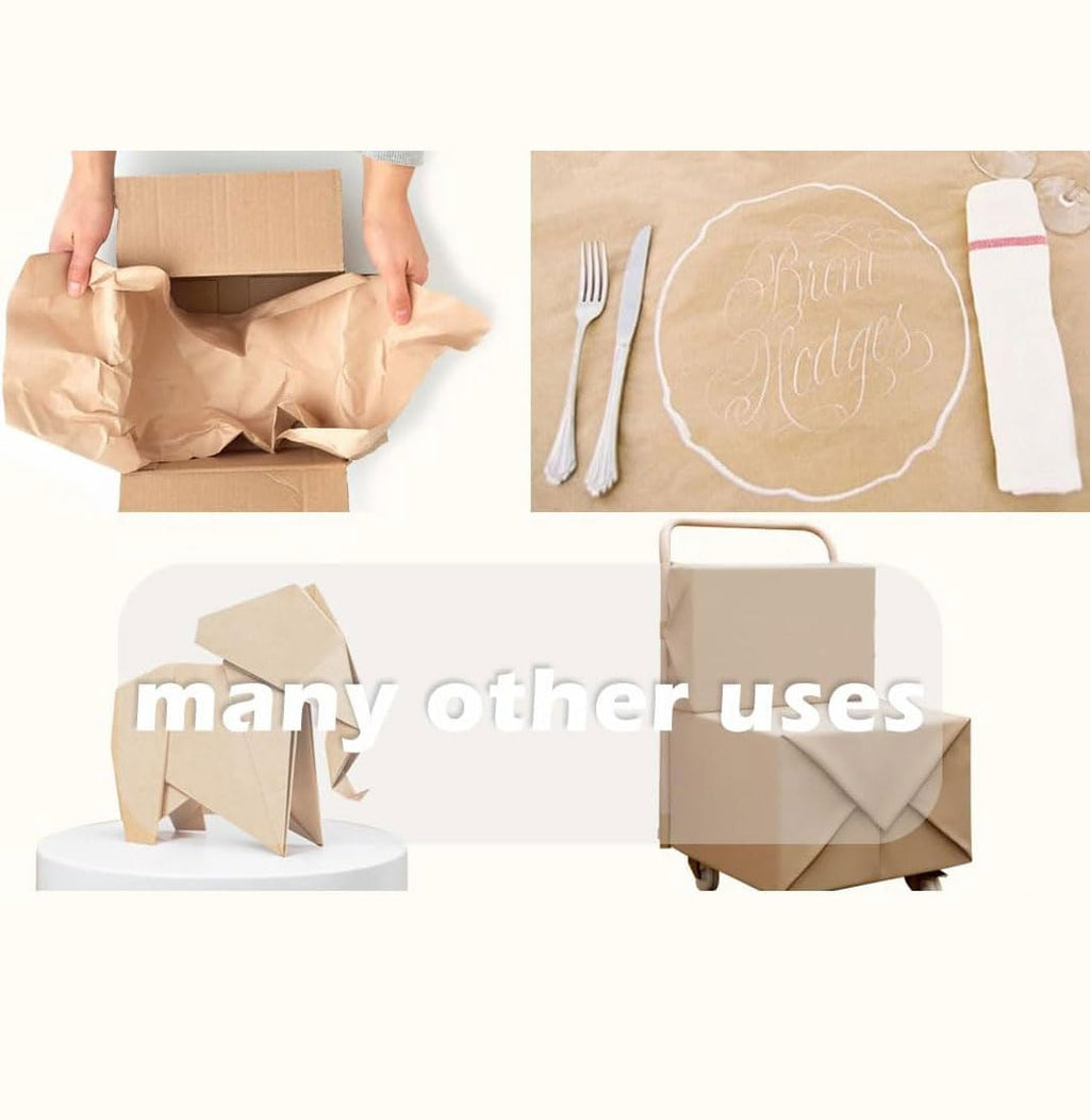 SMART&CASUAL 36" x 1,500" (125') Brown Kraft Craft Paper Roll for Gift Wrapping Bulletin Board Bouquet Flower Art Packing Parcel Table Covering 70GSM 50LB (Brown, 36" x 125') Jansha Store