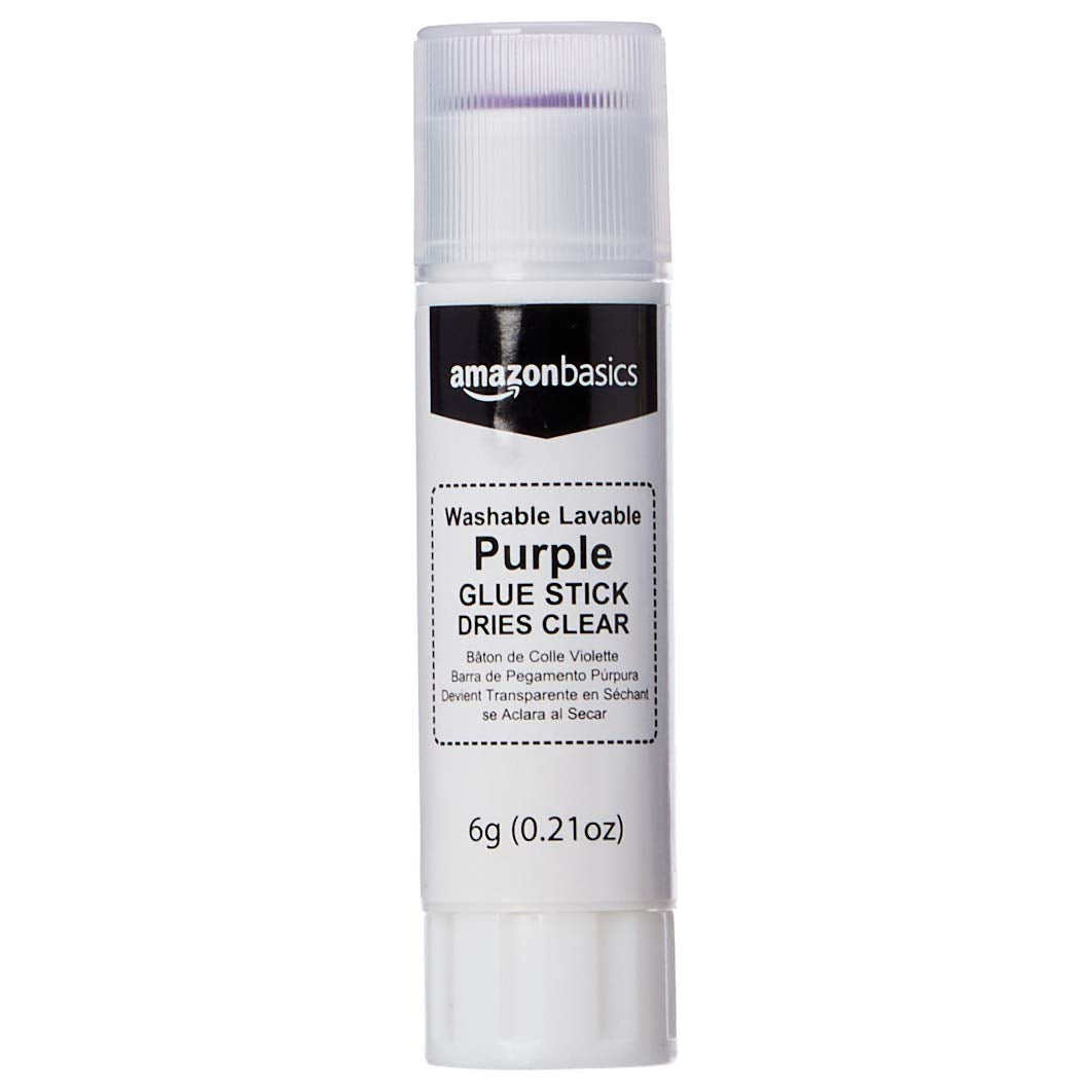 Amazon Basics Purple Washable School Glue Sticks for Classroom Supplies and Crafting, Dries Clear, 0.24-oz Stick, 30-Pack Jansha Store