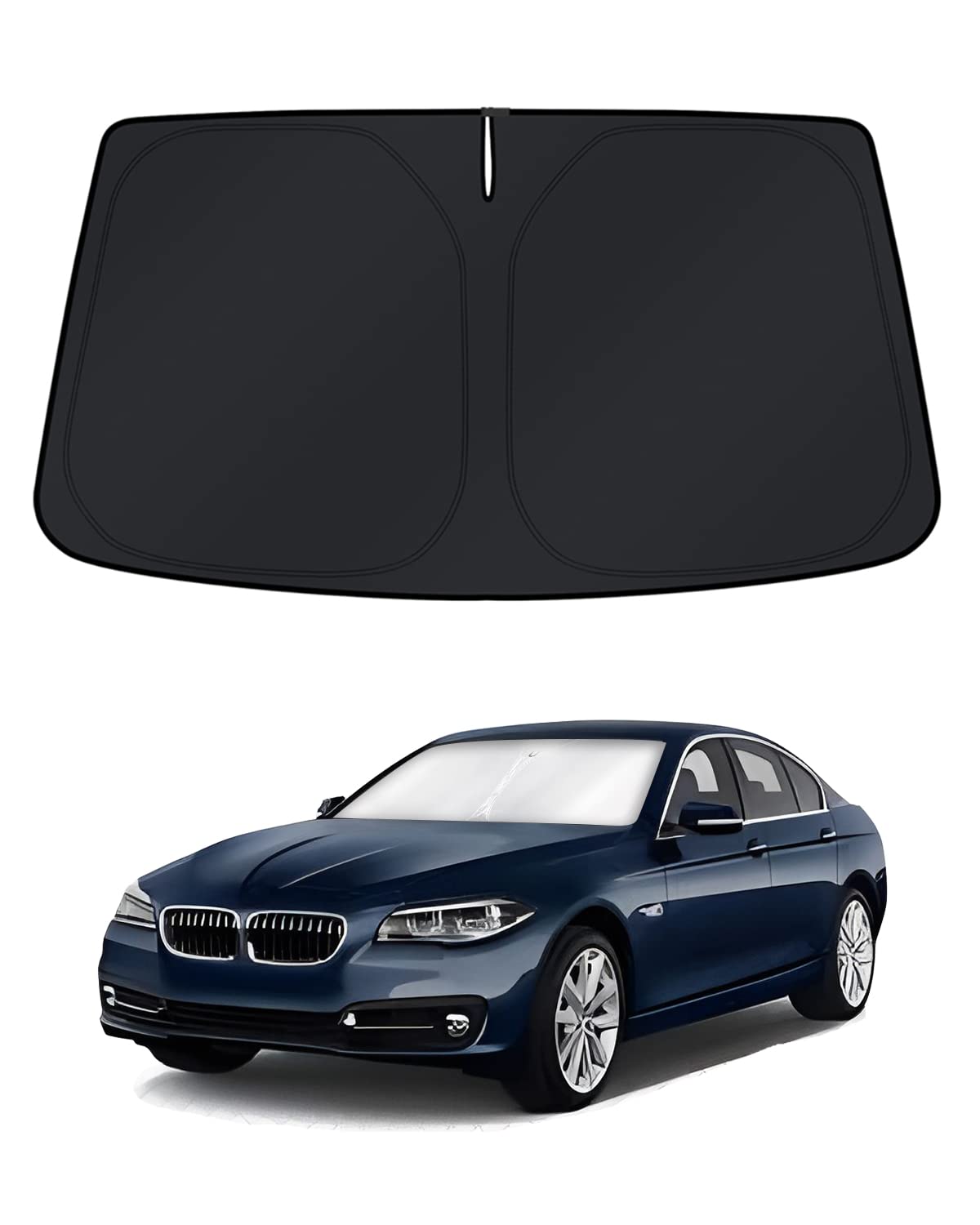 KUST Windshield Sun Shade for 2017-2026 Tesla Model Y/Model 3 Sunshade Accessories (Fit 2025-2026 Model Y Juniper / 2024 Model 3 Highland) Upgraded Foldable Sunshade, Blocks UV Rays Keep Car Cool Jansha Store