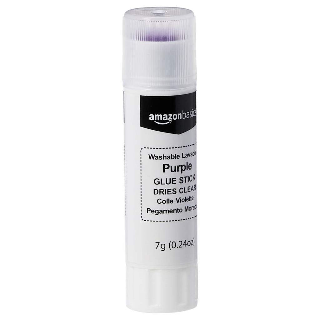 Amazon Basics Purple Washable School Glue Sticks for Classroom Supplies and Crafting, Dries Clear, 0.24-oz Stick, 30-Pack Jansha Store