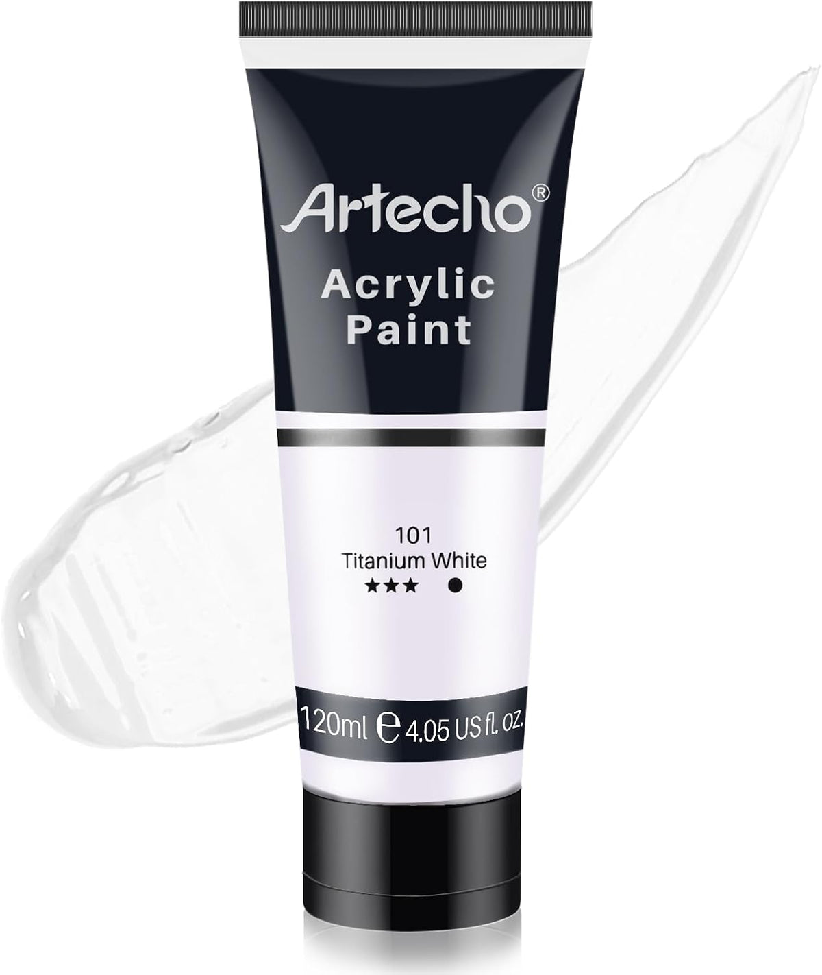 Artecho White Acrylic Paint, Titanium White Paint (120ml / 4.05oz) Tubes, Art Craft Paints for Canvas Painting, Rock, Stone, Wood, Fabric, Art Supplies Jansha Store