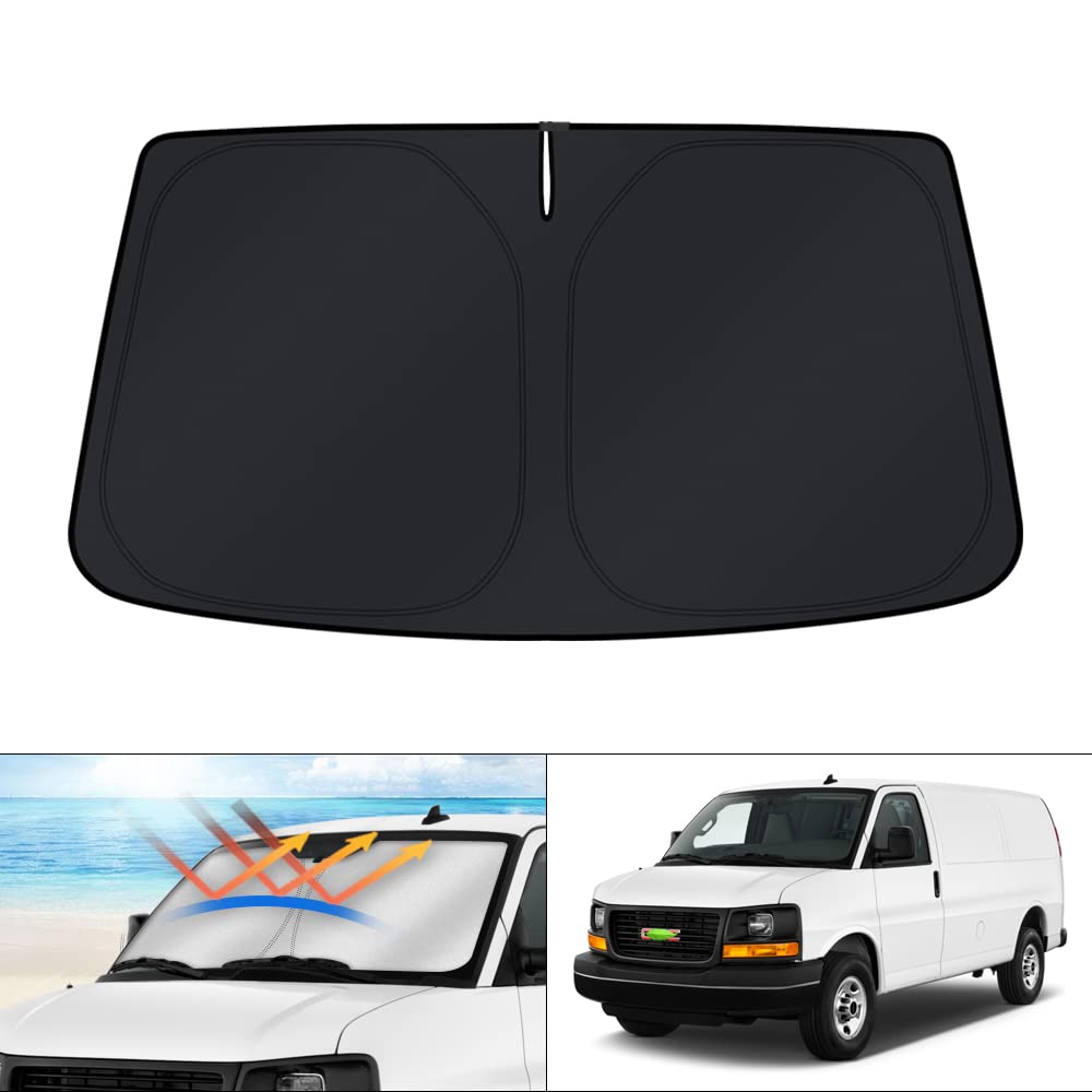 KUST Windshield Sun Shade for 2017-2026 Tesla Model Y/Model 3 Sunshade Accessories (Fit 2025-2026 Model Y Juniper / 2024 Model 3 Highland) Upgraded Foldable Sunshade, Blocks UV Rays Keep Car Cool Jansha Store