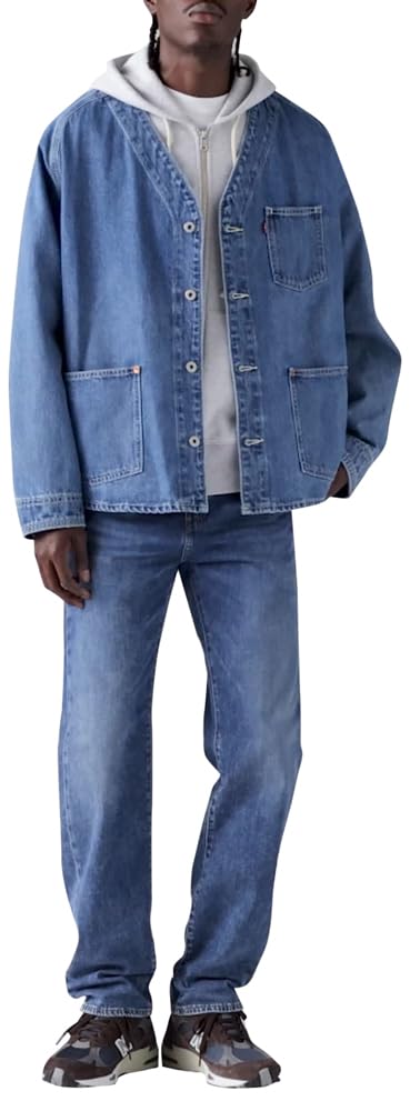 Men's 505 regular fit jeans in vintage blue, detail of the coin pocket and rivets