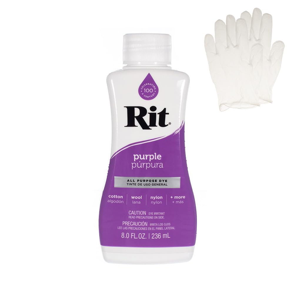 Rit Dye – Liquid Fabric Dye for Crafting, Clothing, and Décor – 8 oz. Bottle – Cherry Red (Gloves Included) Jansha Store