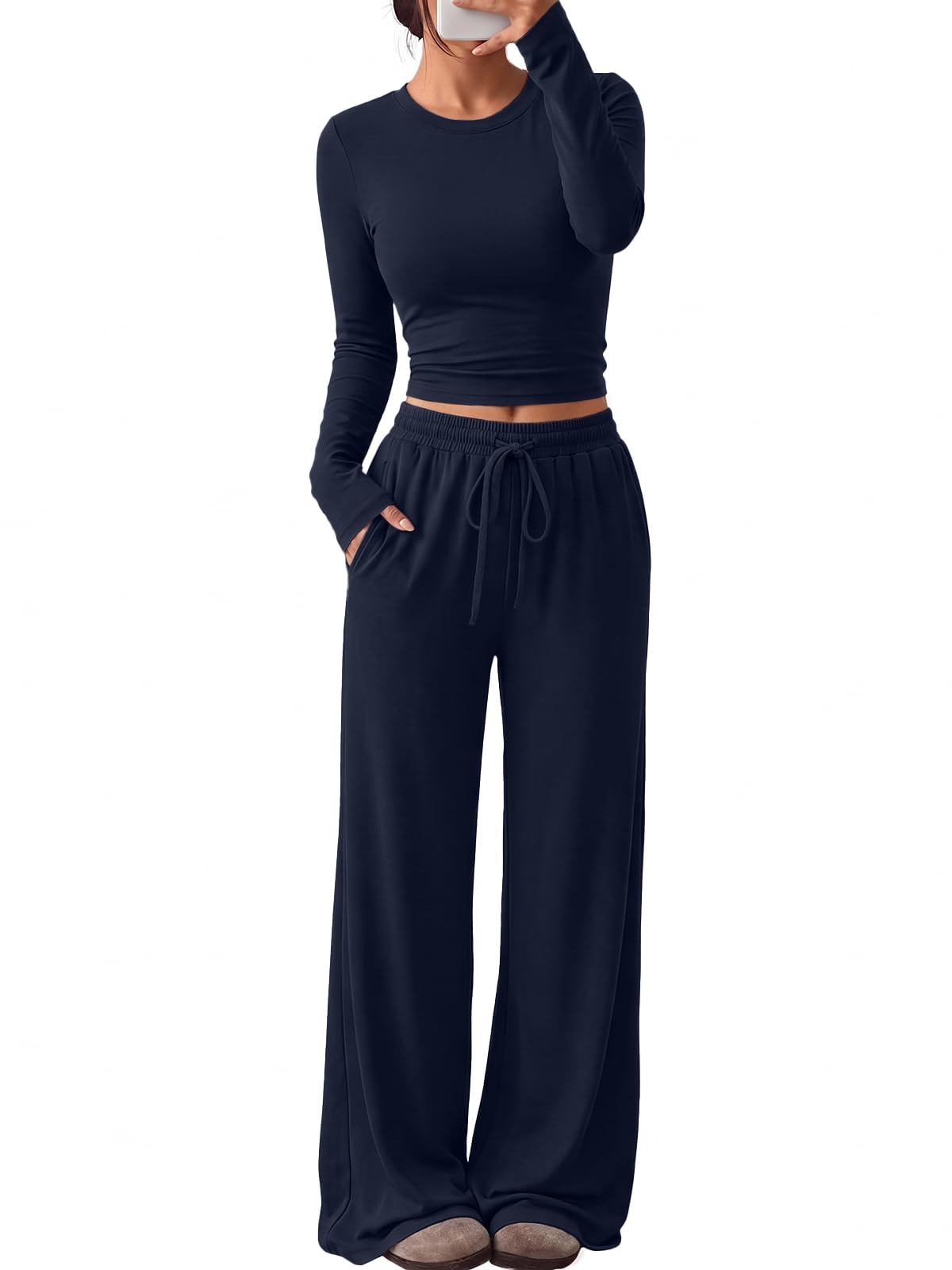 Women's lounge set top back neckline detail