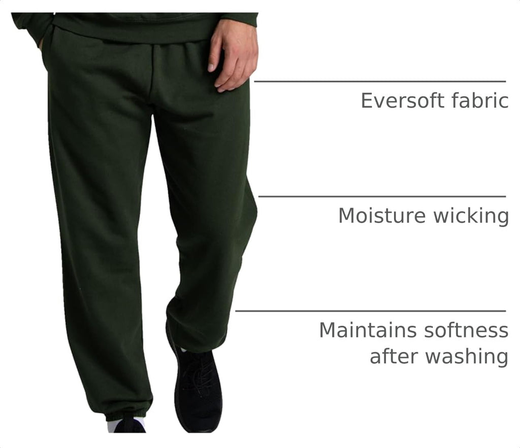 Fruit of the Loom Eversoft Fleece Elastic Bottom Sweatpants with Pockets, Relaxed Fit, Moisture Wicking, Breathable Jansha Store