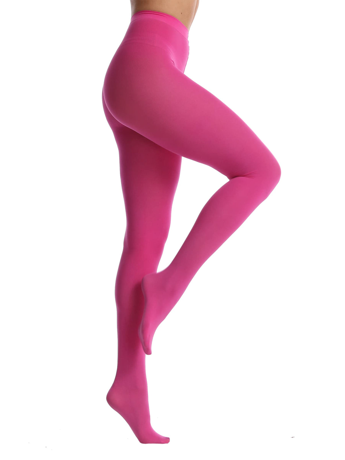Black opaque tights folded in half, soft stretchy fabric detail