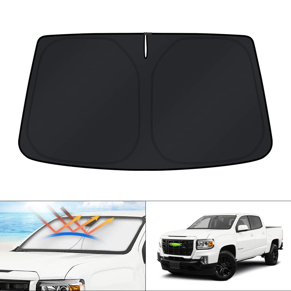 KUST Windshield Sun Shade for 2017-2026 Tesla Model Y/Model 3 Sunshade Accessories (Fit 2025-2026 Model Y Juniper / 2024 Model 3 Highland) Upgraded Foldable Sunshade, Blocks UV Rays Keep Car Cool Jansha Store