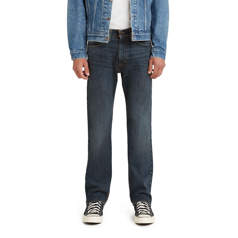 Full-length front view of the 505 regular fit jeans on a plain background