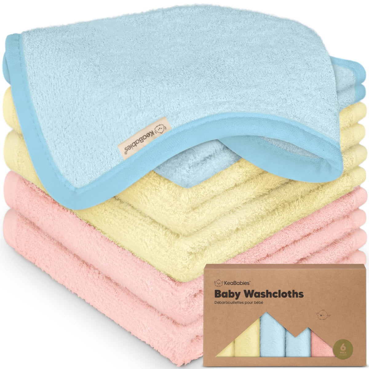6-Pack Baby Washcloths, Soft Absorbent Washcloths for Face, Body (Rosy) - Jansha Store