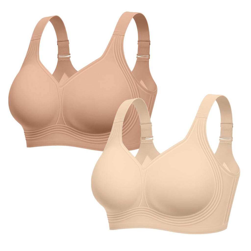 Wireless jelly bra in ivory with smooth jelly cups and adjustable straps