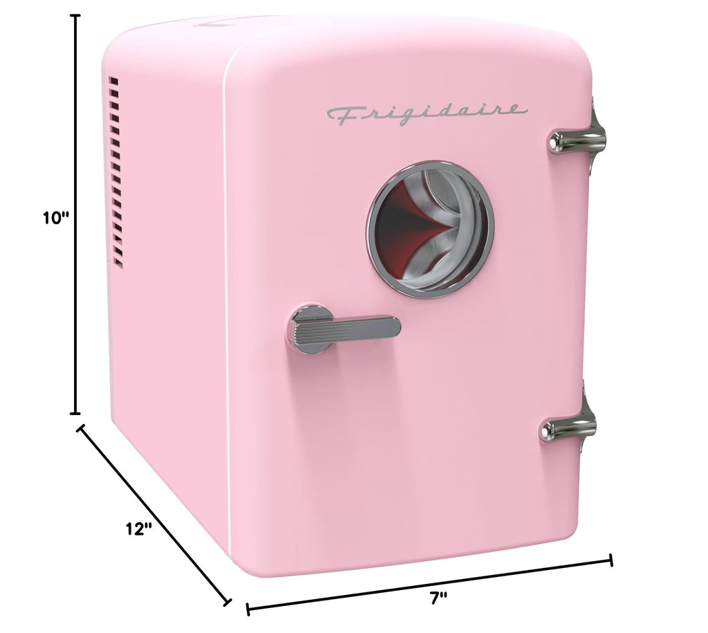 Frigidaire Retro 9-Can Mini Personal Fridge Portable Cooler, 11.8" D x 7.1" W x 10.1" H, Black Jansha Store