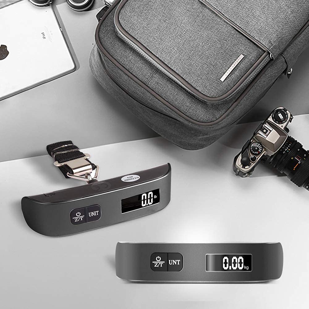 travel inspira Digital Luggage Scale – Portable Hanging Suitcase Weight Scale for Travel, 110 lb Capacity, Backlit LCD Display, Prevents Airport Overweight Fees, Battery Included Jansha Store