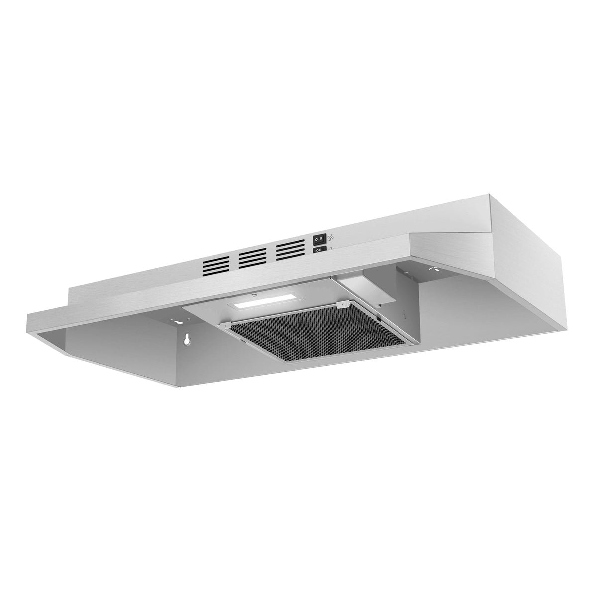 SNDOAS Range Hood 30 inch Under Cabinet, Ducted/Ductless Convertible Kitchen Hood, Stainless Steel Vent Hood with LED Light,Under Cabinet Hood with 2 Speed Exhaust Fan,Black Jansha Store