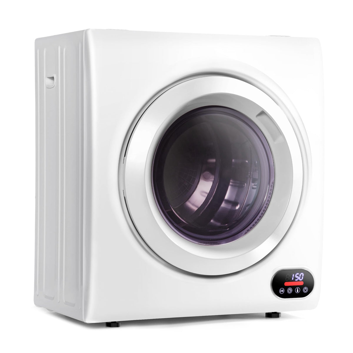 Euhomy Compact Laundry Dryer, 3.5 cu ft Front Load Stainless Steel Clothes Dryers With Exhaust Pipe, 1500W, LCD Control Panel Four-Function Portable Dryer For Apartments, Home, Dorm, White Jansha Store