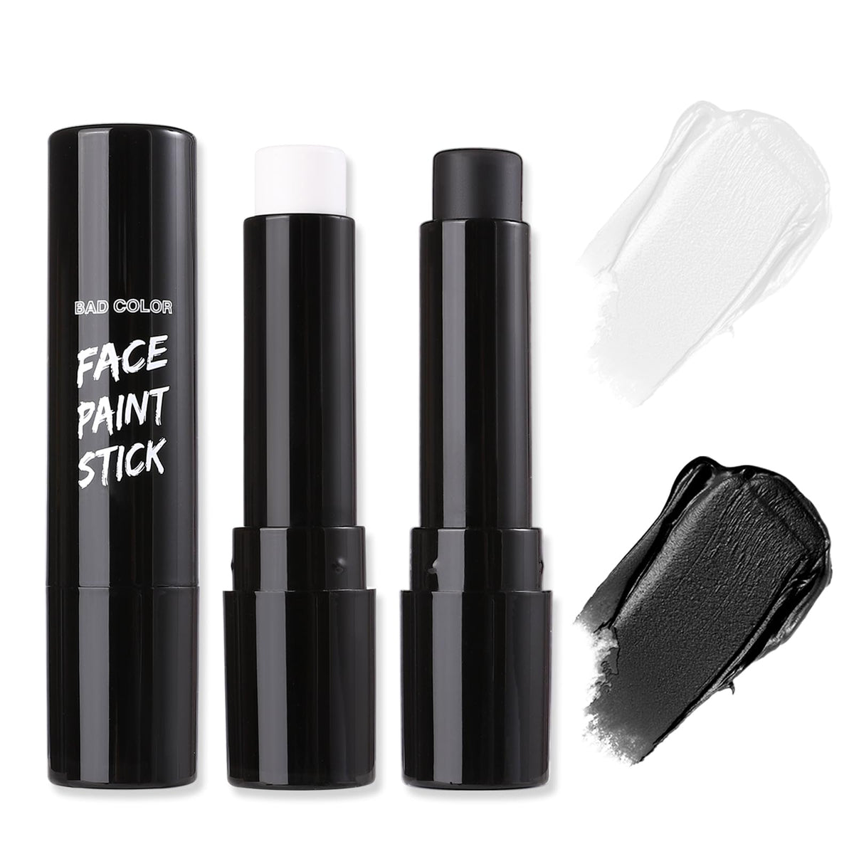 BADCOLOR Black Cream-Blendable Face Body Paint Stick for Adults Children Eye Black Softball Football Baseball Sports , Non-Toxic Hypoallergenic for Halloween SFX Makeup Cosplay Joker Costume Parties Jansha Store