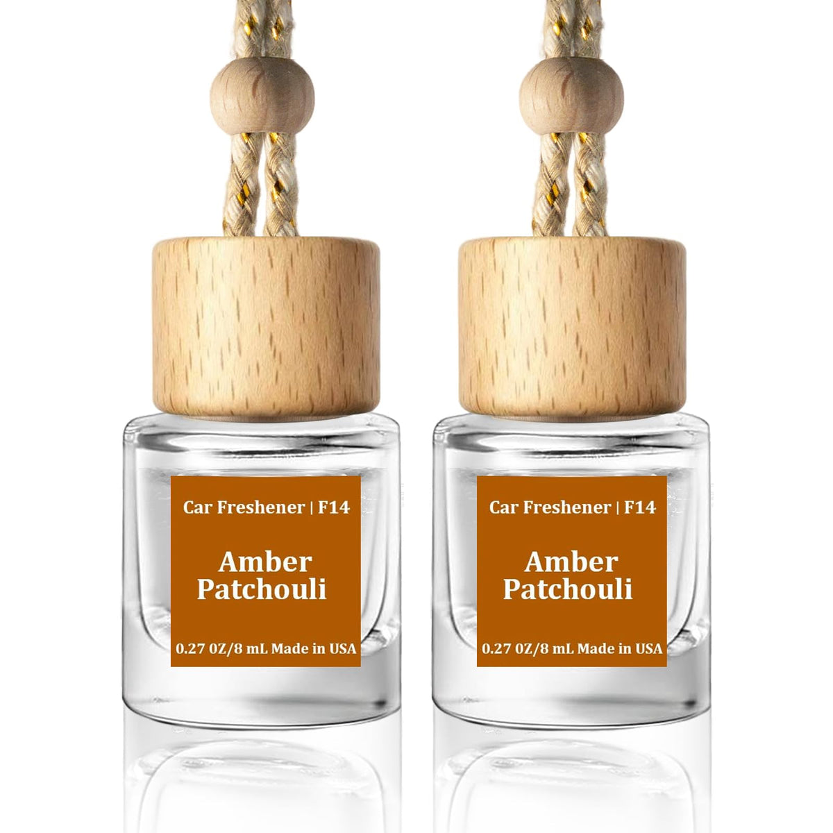 C Classy Car Air Freshener Hanging 2 Pack, Mahogany Teakwood Essential Oil Diffuser, Cute Glass Bottle, Long-Lasting Fragrance Car Accessories for Women & Men, Made in USA Jansha Store