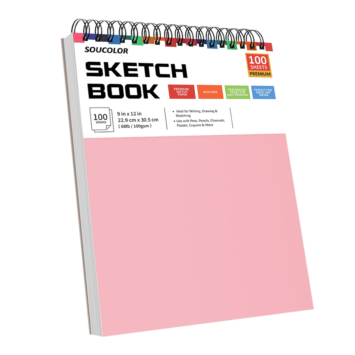 Soucolor Sketch Book 9" x 12", 100 Sheets Kids Art Sketchbook Drawing Pad Jansha Store