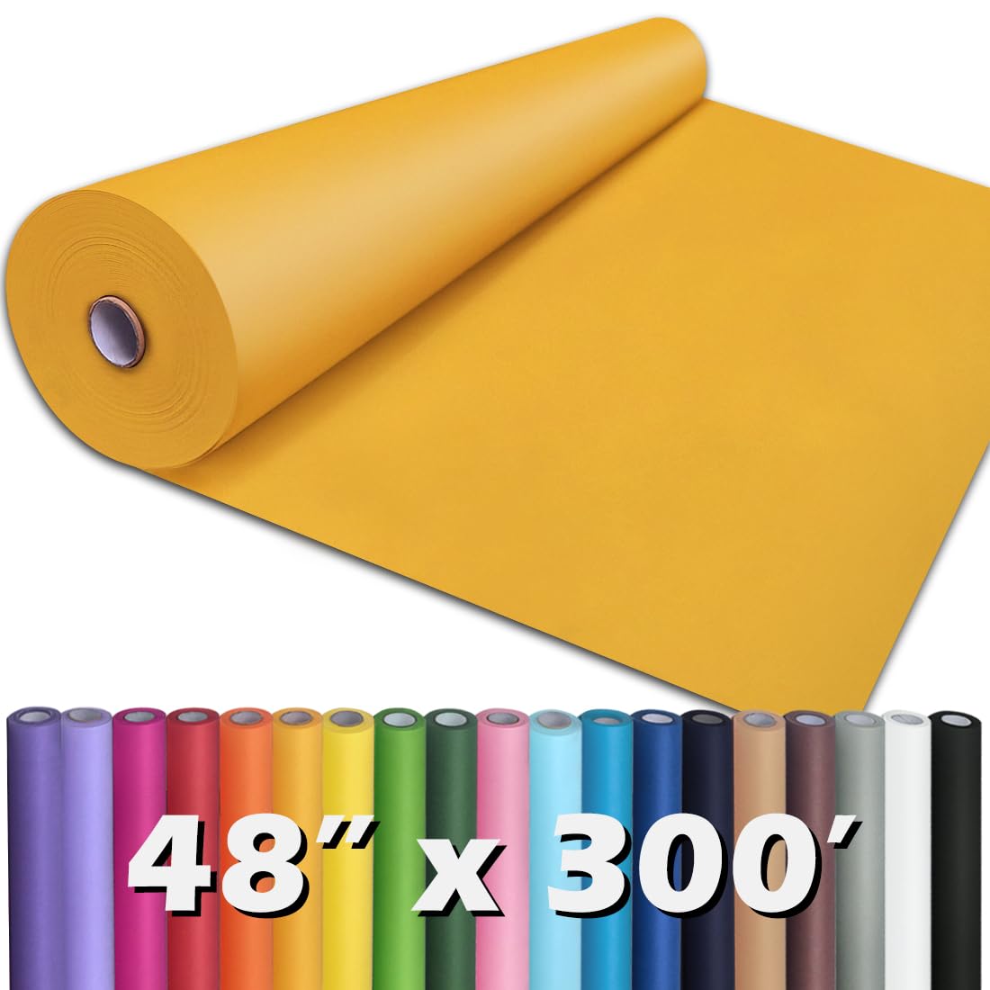 PerkHomy Brown Kraft Paper Roll 17.5" x 1,200" (100') for Gift Wrapping Bulletin Board Craft Art Bouquet Flower Packing Valentines Easel Moving Shipping Floor Poster Covering Table 70GSM 50LB Jansha Store