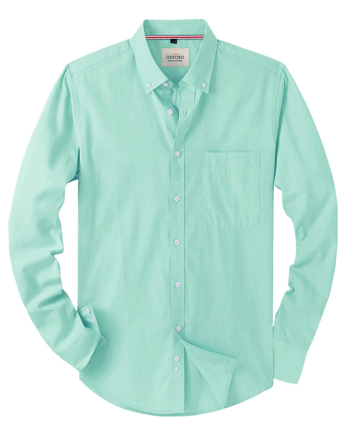 Alimens & Gentle Mens Solid Oxford Shirt Long Sleeve Dress Shirt Work Casual Button Down Shirts with Pocket Jansha Store
