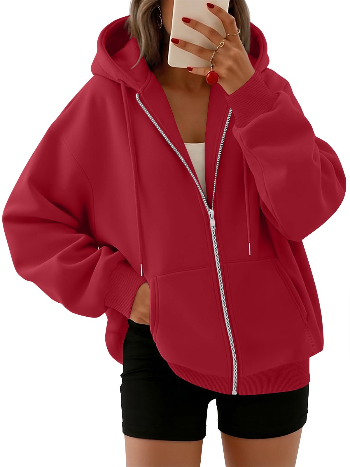 Trendy Queen Womens Oversized Zip Up Hoodies Y2K Fall Sweatshirts 2026 Jansha Store