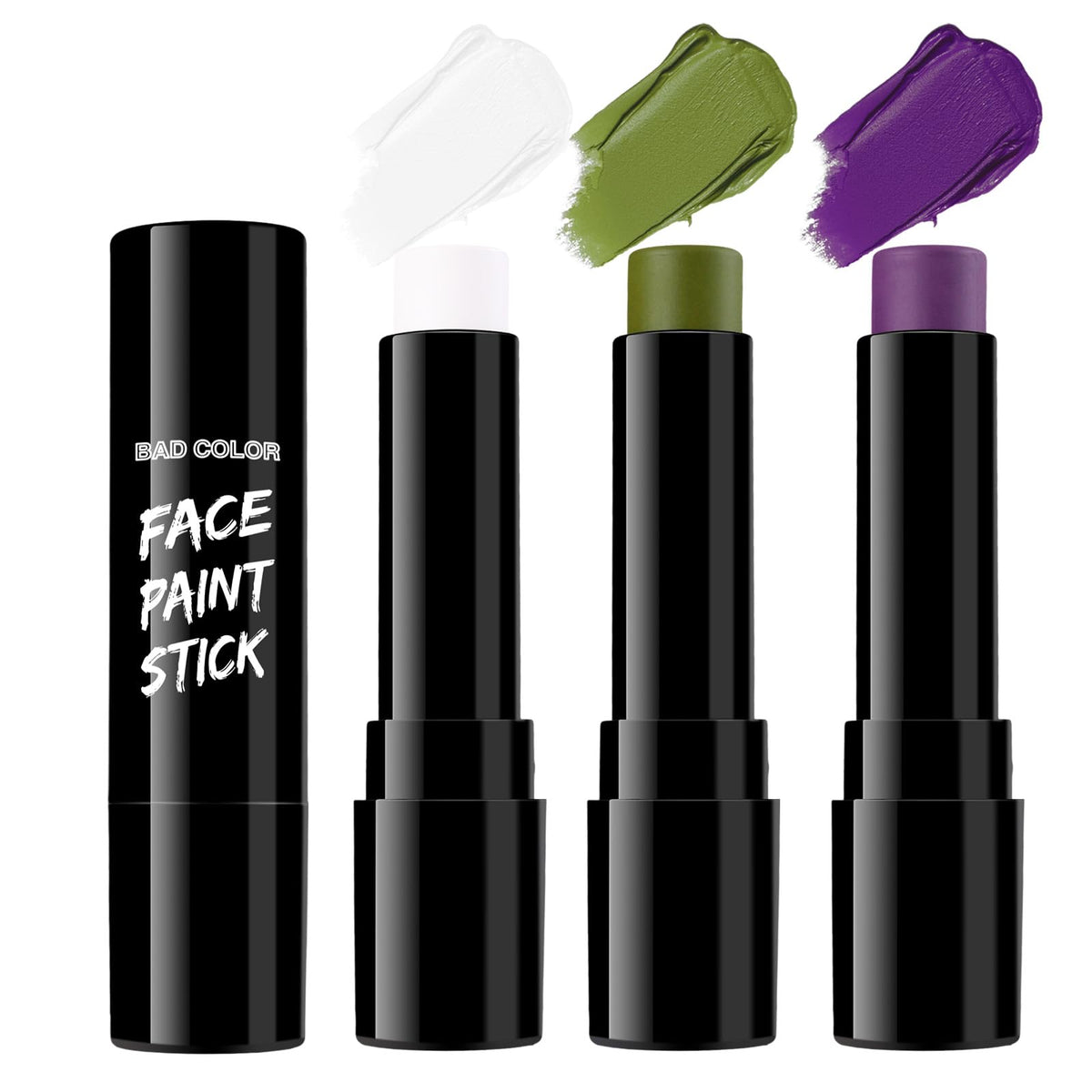 BADCOLOR Black Cream-Blendable Face Body Paint Stick for Adults Children Eye Black Softball Football Baseball Sports , Non-Toxic Hypoallergenic for Halloween SFX Makeup Cosplay Joker Costume Parties Jansha Store