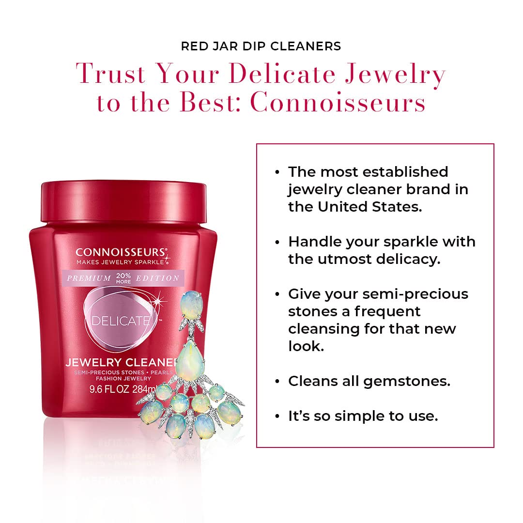 CONNOISSEURS Premium Edition Jewelry Cleaner, Value Size 9.6oz - Pick from Fine, Silver or Delicate Jewelry Cleaner Jansha Store