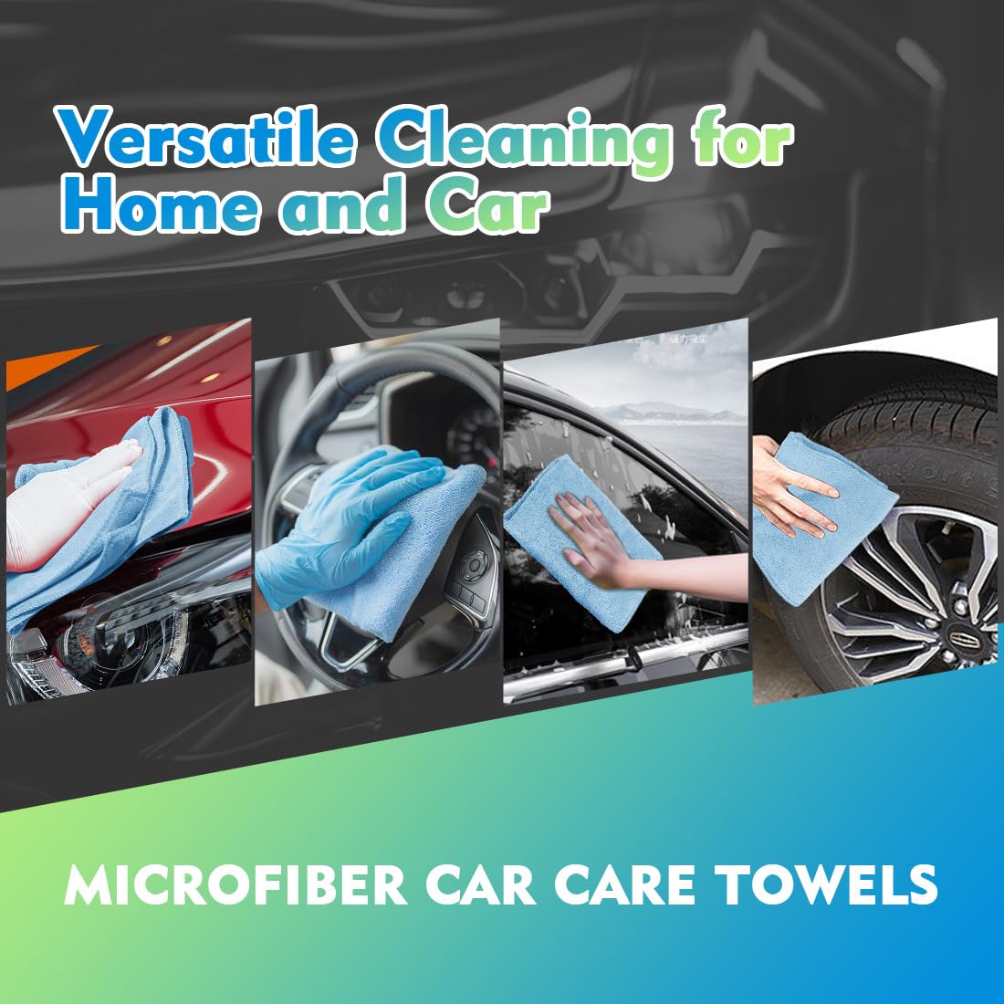 HOMEXCEL Microfiber Cleaning Cloth 12 Pack, 12.5 x 12.5 inch Microfiber Towels for Cars, Ultra Absorbent Washing Cloth, Lint Free Streak Free Cleaning Rags for Car, Kitchen, and Window (Grey) Jansha Store