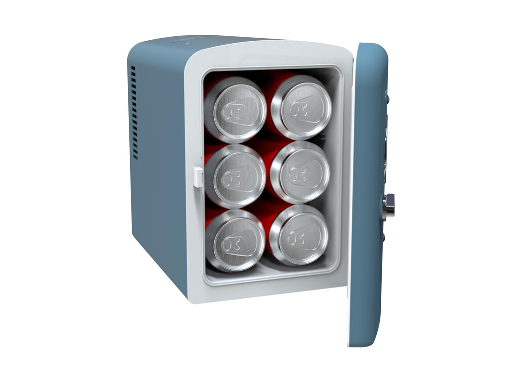 Frigidaire Retro 9-Can Mini Personal Fridge Portable Cooler, 11.8" D x 7.1" W x 10.1" H, Black Jansha Store