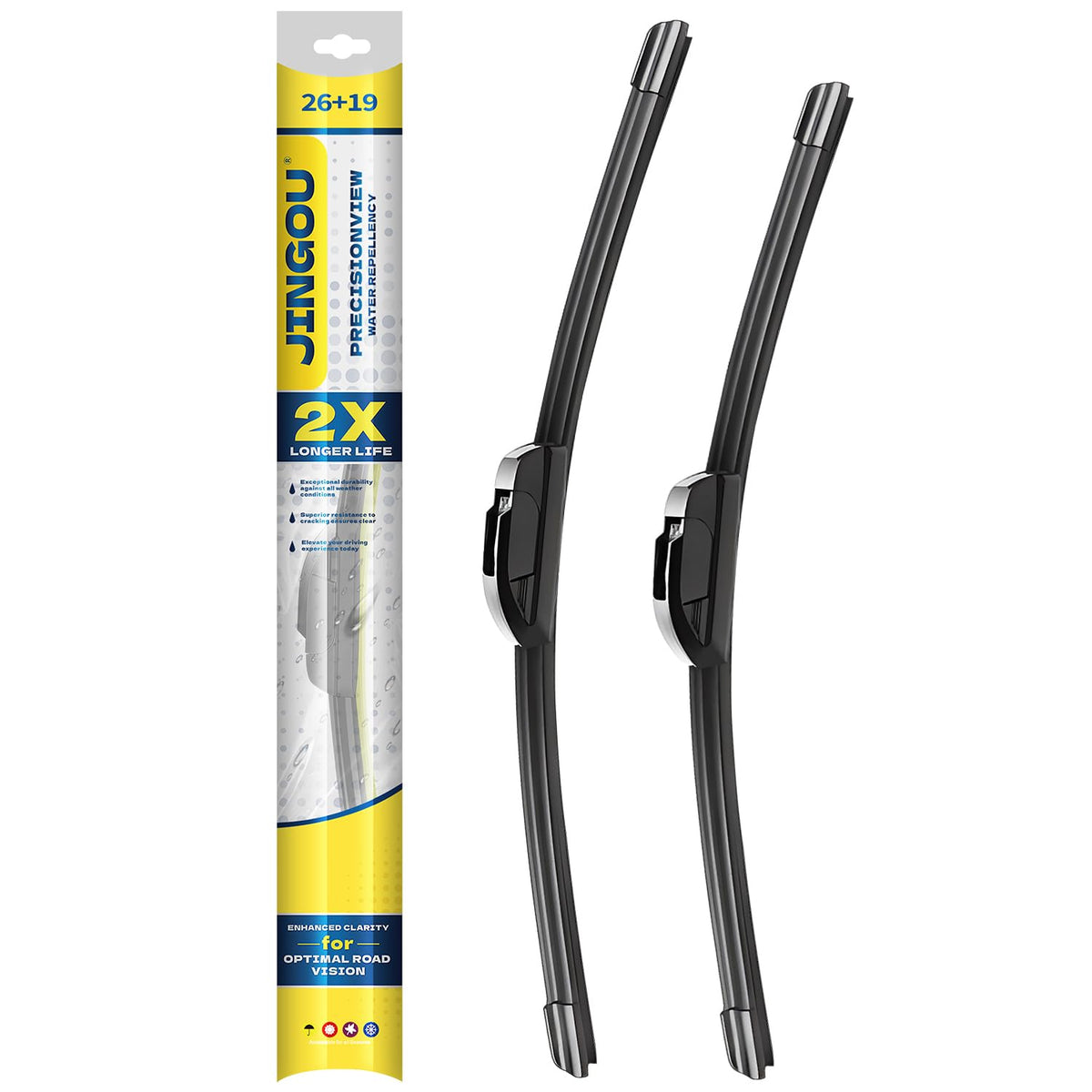 20''+20'' Front Windshield Wiper Blades Compatible with 1999-2007 Ford F-150 Expedition/2003-2014 Ford E-150 OEM QUALITY Premium All-Season Automotive Replacement Wipers (Pack of 2) Jansha Store