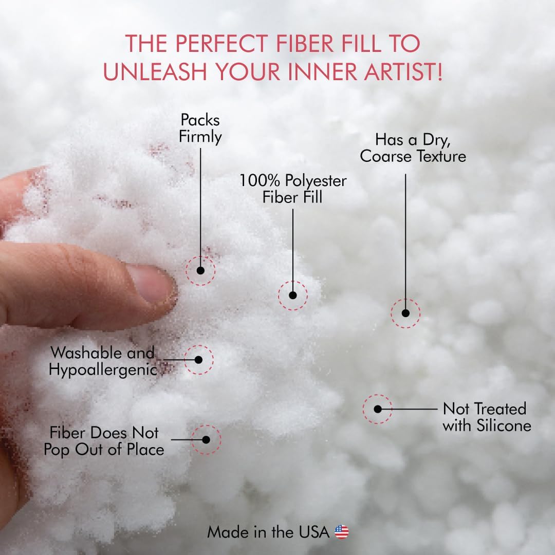 Poly-Fil Crafter's Choice Fiber Fill Stuffing, White, 10 Ounce, 1 Count Jansha Store