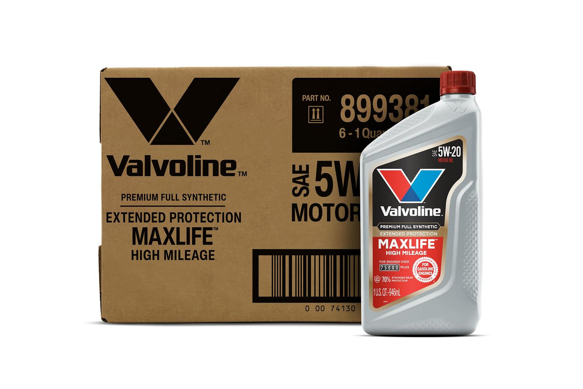 Pouring spout view of 5W-30 high mileage motor oil jug ready for engine fill